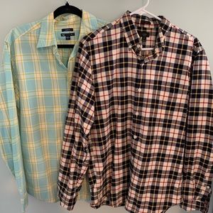Lot of 2 Gap / J Crew Men’s Medium Plaid Shirts